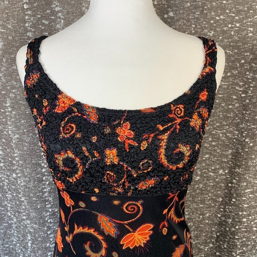 Vintage Y2K Up‎ Front Floral Dress Textured Top Whimsigoth Women's Medium - Picture 2 of 9